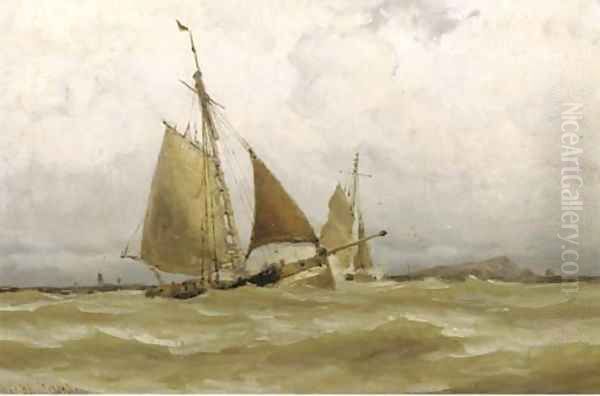 In full sail by a coastline - view 1