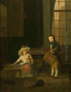 A double portrait of a boy and a girl by Jean Baptiste Ham