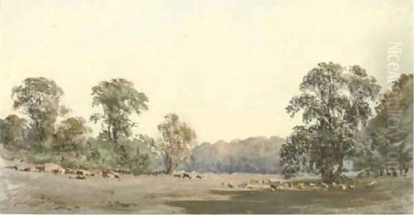 Deer grazing in Richmond Park - view 1