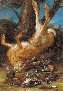 A dead hare by Ferdinand Phillip de Hamilton