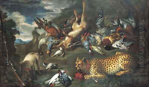 A hunting still life with a dead hare - view 1