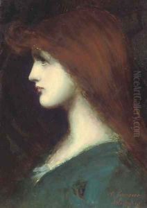 Portrait Of A Lady In Profile by Jean-Jacques Henner