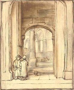 The Door of the Synagogue by Samuel Van Hoogstraten