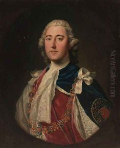 Portrait of a gentleman, quarter-length, in Garter robes, feigned oval Portrait of a gentleman, quarter-length, in Garter robes, feigned oval