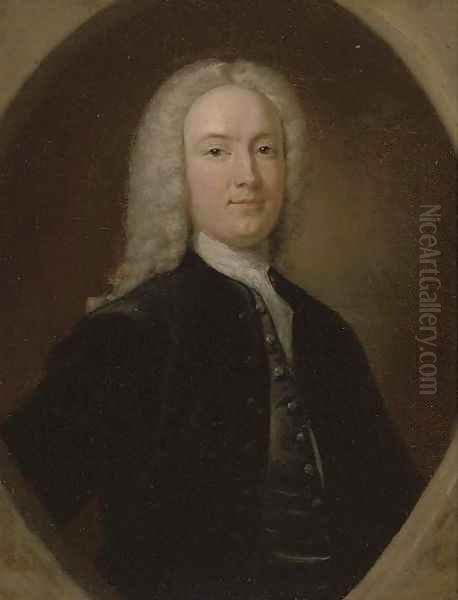 Portrait of William, Earl of Mansfield (1705-1793), Chief Justice of the King's bench, small half-length, in a black coat, feigned oval - view 1
