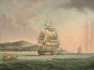 A frigate setting sail off Penang