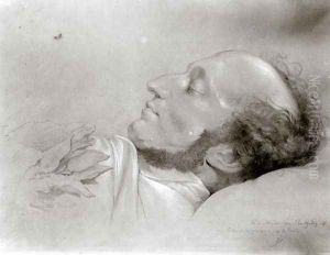 Felix Mendelssohn 1809-47 on his deathbed by Rudolf Julius Benno Huebner