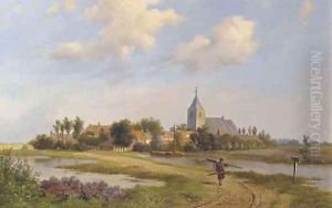 The outskirts of Nootdorp in summer by Bartholomeus Johannes Van Hove