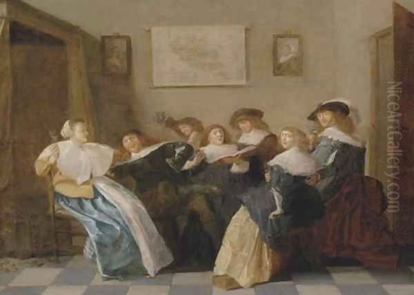 Elegant company merrymaking in an interior - view 1
