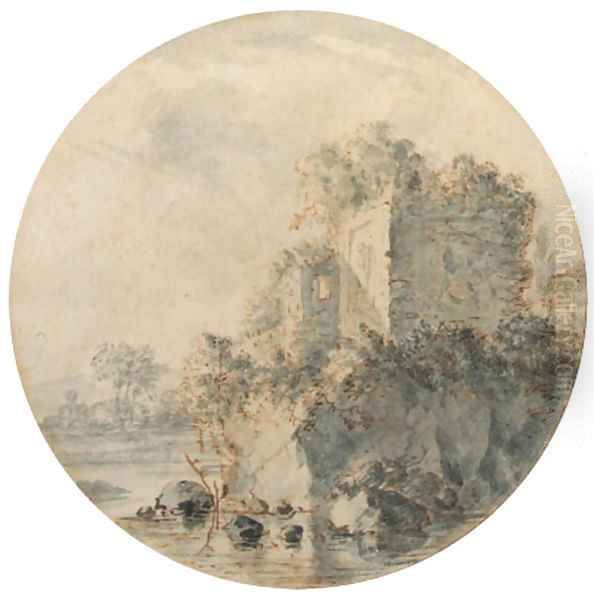 Ruins by a river - view 1