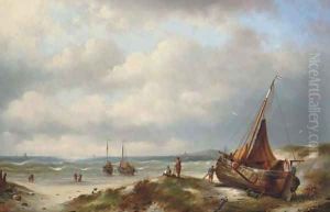 Bomschuiten on the coastline