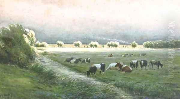 Cows in a polder landscape - view 1