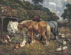 In the farmyard by John Frederick Herring