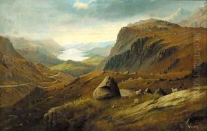 An extensive Highland landscape, thought to be Loch Ness by C. Howe