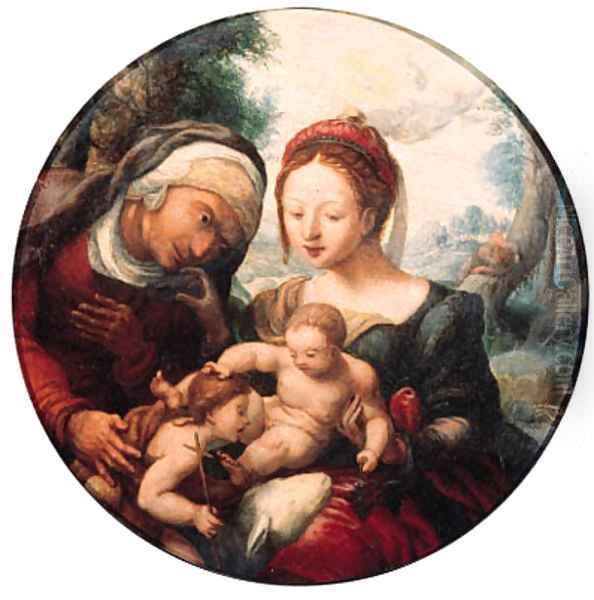 The Madonna and Child adored by Saint Elisabeth and the Infant Saint John the Baptist in a landscape - view 1