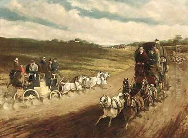 Coaches on a road - view 1