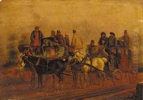 Two coaches on a road - view 1