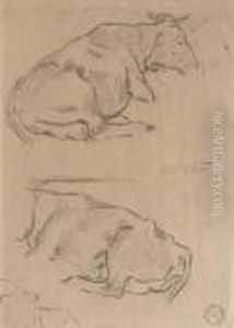 Deux Boeufs Atteles by Rembrandt Bugatti