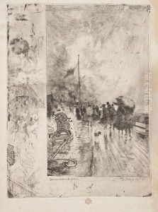 Un Debarquement En Angleterre by Felix-Hilaire Buhot