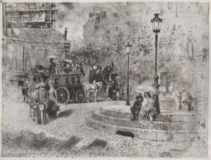 La Place Pigalle by Felix-Hilaire Buhot