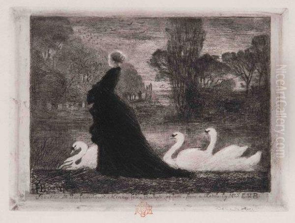 La Dame Aux Cygnes (souvenir De Barham Court, Kent) - view 1