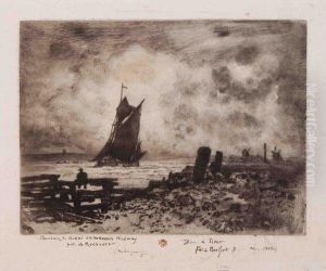 Petite Marine - Souvenir De Medway by Felix-Hilaire Buhot