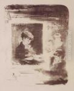 Enfant Dessinant (jean Buhot) by Felix-Hilaire Buhot