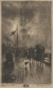 Un Debarquement En Angleterre by Felix-Hilaire Buhot