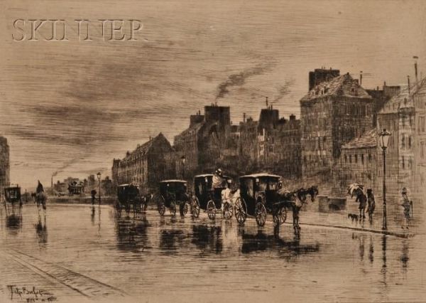 Une Matinee D'hiver Au Quai De L'hotel Dieu - view 1
