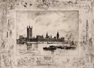 Westminster Palace by Felix-Hilaire Buhot