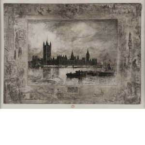 L'hiver De Paris; Westminster Palace by Felix-Hilaire Buhot