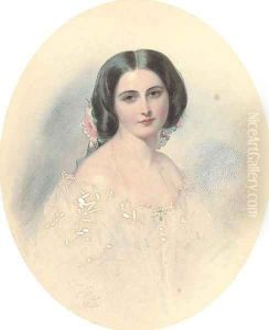 Portrait of a lady by Vladimir Ivanovich Hau