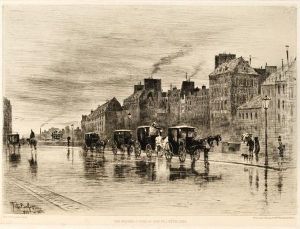 Matinee D'hiver Au Quai De L'hotel Dieu by Felix-Hilaire Buhot