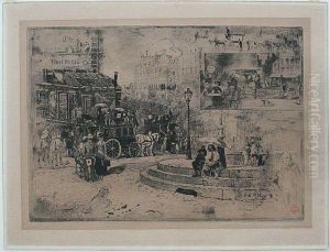 A La Place Pigalle by Felix-Hilaire Buhot