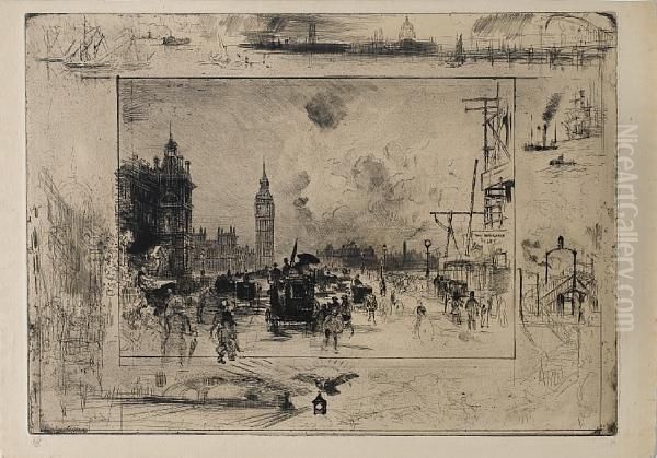 Westminister Bridge (bourcard 156) - view 1