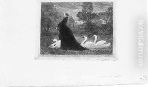 La Dame Aux Cygnes (souvenir De Barham Court, Kent). 1879