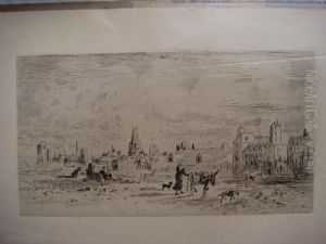 Le Puit De La Butte Aux Cailles Ou Les Anes De Saint-medard by Felix-Hilaire Buhot