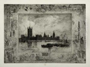 Westminster Palace by Felix-Hilaire Buhot