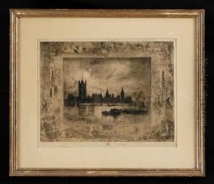 Westminster Palace, London by Felix-Hilaire Buhot