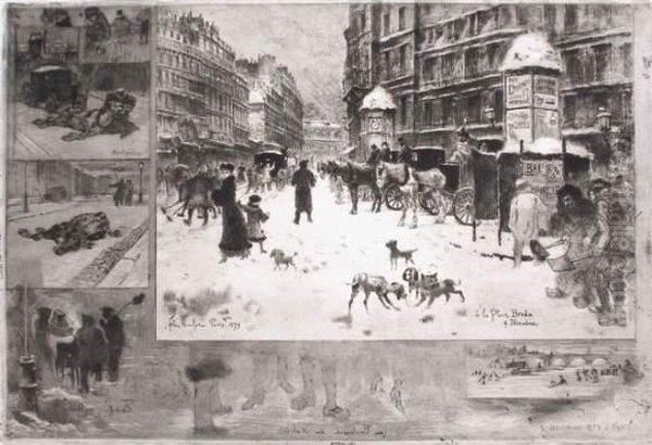 "l'hiver A Paris" Ou "la Neige A Paris Placebredra" - view 1