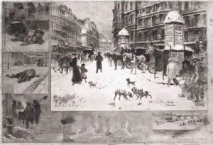 "l'hiver A Paris" Ou "la Neige A Paris Placebredra" by Felix-Hilaire Buhot