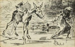 L'ane Et La Vieille Et Le Puits De La Butte Aux Cailles by Felix-Hilaire Buhot
