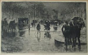 Le Retour Des Artistes by Felix-Hilaire Buhot