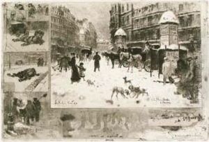 L````hiver A Paris Ou La Neige A Paris, A La Place Breda L````hiver A Paris Ou La Neige A Paris, A La Place Breda