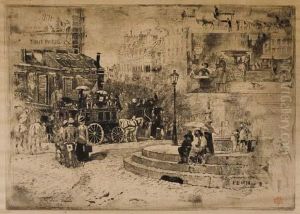 La Place Pigalle En 1878 by Felix-Hilaire Buhot