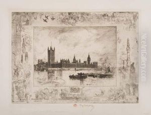 Westminster Palace by Felix-Hilaire Buhot