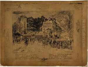 La Place Des Martyrs Et La Taverne Du Bagne by Felix-Hilaire Buhot