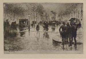 Le Retour Des Artistes by Felix-Hilaire Buhot