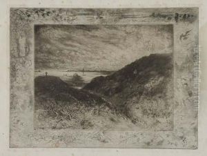 La Falaise--baie De Saint-malo by Felix-Hilaire Buhot