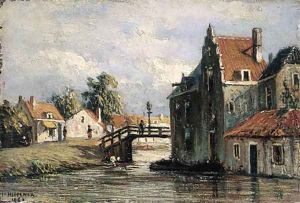 A view of a canal by Jan Heppener